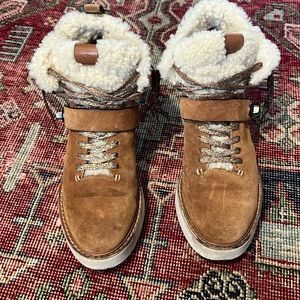 Coach Suede & Shearling Hiking Boots